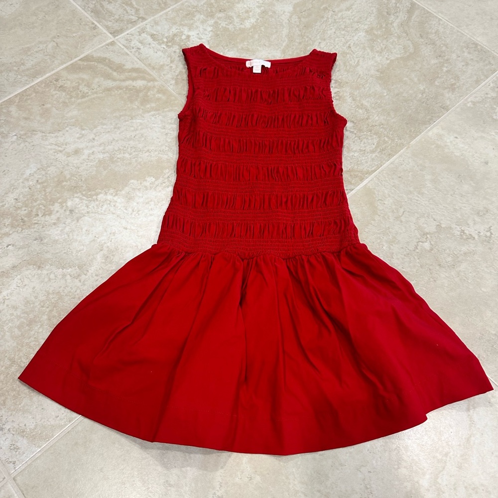 GB girls Red Smocked Bodice Casual Dress